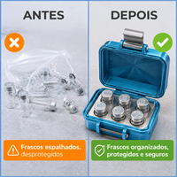 Boîte de rangement personnalisable à 6 compartiments pour flacons de peptides, conteneur en plastique pour bouteilles de 3 ml, boîte de rangement pour insuline/batteries