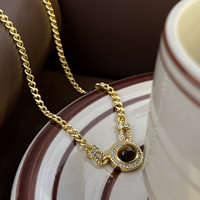 Nouvel ensemble de bijoux 2026 en pierre œil de tigre : boucles d'oreilles, collier, bague et bracelet de style vintage français haut de gamme