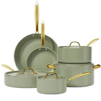 Geling Nouvelle Collection Luxe Batterie de Cuisine en Aluminium Professionnelle pour Induction, Fournisseur d'Usine, Vert
