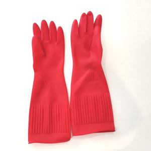 Gants ménagers en caoutchouc rouge de 38cm-Surface antidérapante texturée-Polyvalent pour le nettoyage, la <span class=keywords><strong>vaisselle</strong></span> et l'entretien ménager - Product Image 3