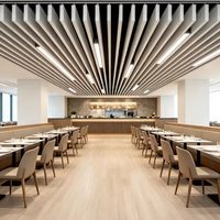 Dalles suspendues Qinsound Falling Edge en fibre de verre, écologiques et insonorisantes, pour restaurant