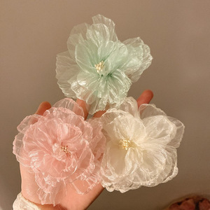 Dulce Hada señoras fiesta accesorios para el cabello malla horquilla encaje aleación plástico 5cm vacaciones foto tocado flor núcleo Clip lateral - Product Image 2