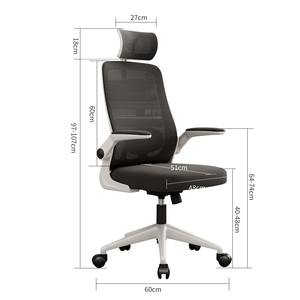 Chaise de bureau de direction de luxe avec hauteur et accoudoirs réglables, pieds en acier inoxydable, design moderne - Mobilier de bureau chinois - Product Image 2
