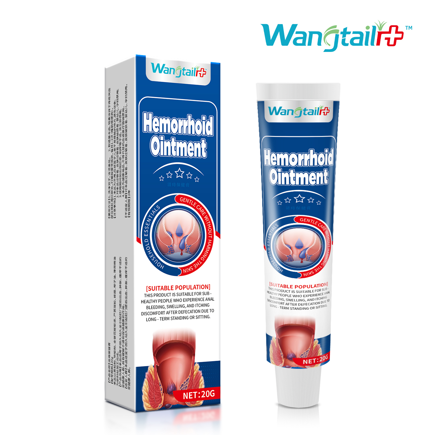 Wangtailin Chinese Herbal Anti-itch Ointment (20g/Box) for Hemorrhoid Care Class I 2 Year Shelf Life