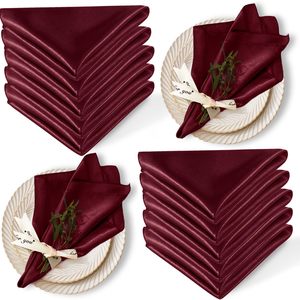 Serviette en polyester rouge carrée moderne bon marché faite à la main réutilisable style occidental ourlet festonné pour la maison <span class=keywords><strong>restaurant</strong></span> et avion - Product Image 5