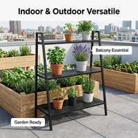 Support de présentation de plantes et de fleurs à 3 niveaux, cadre en acier épaissi, étagère robuste pour organiser les pots, pour balcon, patio, salon