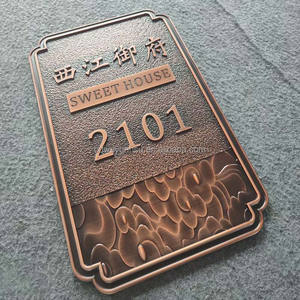 HONGSEN Custom outdoor indoor <span class=keywords><strong>Metal</strong></span> hotel casa número gravado placa placa comemorativa bronze placa sinal gravado - Product Image 4