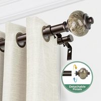 Tringles à Rideaux Doubles Robustes avec Embouts Marbrés Tringles Télescopiques pour Fenêtres de Salon Accessoires de Rideaux