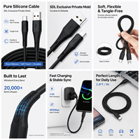 Cable de Carga Rápida y Transferencia de Datos USB-A a USB-C de Silicona Pura SDL F263 de Marca Privada, 18W, 1M, Tacto Suave y Flexible