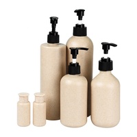 Bouteilles cosmétiques rechargeables bio écologiques 30ml - 500ml, bouteilles de shampoing biodégradables en paille de blé pour articles de toilette d'hôtel, gel douche, savon pour les mains