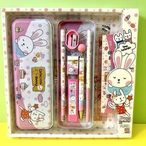 Ensemble de papeterie scolaire en plastique <span class=keywords><strong>Yeko</strong></span> <span class=keywords><strong>YEKO</strong></span>-9905 en boîte de couleur, pour filles, enfants, fournitures de bureau, coffrets cadeaux, 24,2x24,2x3CM, personnalisable - Product Image 5