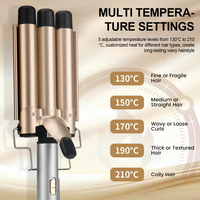 Fer à onduler électrique 3 barils de 25 mm pour ondulations de plage, fer à friser en céramique, fer à gaufrer pour femmes, usage domestique