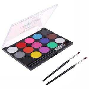Hadyah Factory – 15 couleurs de peinture de visage Non toxique, maquillage du corps, eau sûre, peinture à l'huile avec pinceau, outils de fête d'halloween et de noël - Product Image 6