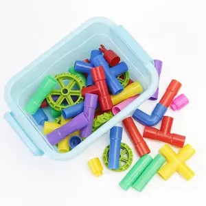 Interlocking Block Moulds Pipe Shaped Toy Water Pipe Building Blocks Toy Tube Type Building Block Sets Plastic Construction Toys