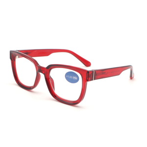Montures de lunettes de lecture carrées unisexes de haute qualité en gros, correction de <span class=keywords><strong>la</strong></span> <span class=keywords><strong>presbytie</strong></span> en noir et rouge, verres en PC - Product Image 4