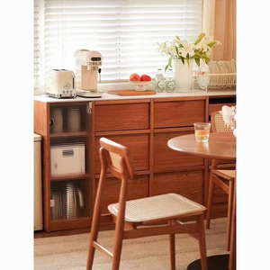 Solid Wood Low Cabinet Oak 900mm Above Moisture Proof Mildew Proof Easy Installation <b>Sideboard</b> For Dining Room - Product Image 2