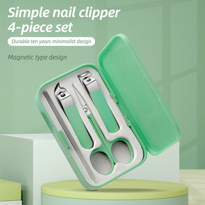 4 Piece Magnetic Nail Clipper Set Stainless Steel <b>Manicure</b> Pedicure <b>Kit</b> with Mirror Case for Travel - Product Image 1