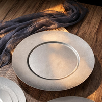 Assiette coréenne en acier inoxydable avec logo personnalisé, 14 cm, durable, polie, ronde, pour la viande, pour les restaurants BBQ et la cuisine
