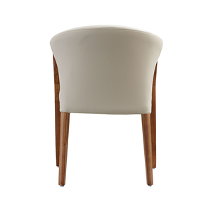 Solid Wood Dining Chair Leather <b>Cushion</b> Curved Backrest Nordic Modern Portable Home Office Wholesale Customizable Restaurants - Product Image 5