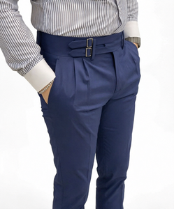 Custom <b>Mens</b> Royal Blue <b>Double</b> <b>Pleated</b> <b>Trousers</b> Slim Fit Formal Suit Pants Office Business Wear Tailored Dress <b>Trousers</b> New Fit - Product Image 1