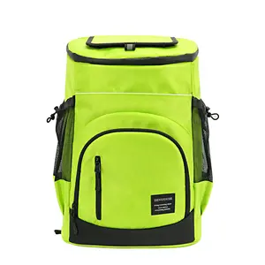 33L 1618 Polyester Fluorescent Green Custom Reusable Insulated Cooler Bags picnic camping Food waterproof backpack cooler bag