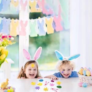 100 Piezas de Pegatinas de Espuma <span class=keywords><strong>EVA</strong></span> para Niños, Decoraciones de Pascua DIY, Pegatinas de Huevos y Conejitos con Brillantina para Manualidades y Fiestas Infantiles - Product Image 4