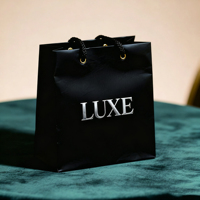 Sac en papier noir écologique haut de gamme personnalisé avec feuille d'argent pour l'emballage cadeau de montres et de bracelets de marque
