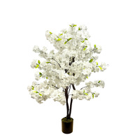 Arbre artificiel de cerisier en fleurs fait main, pot rose, respectueux de l'environnement, pour mariage, usage intérieur/extérieur, scène d'hôtel