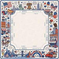 A Beautiful Line the Patriotic Line Jeu de tuiles de Mahjong gravées, 160 tuiles de Mahjong américaines, jeu de société pour 4 joueurs
