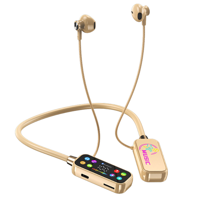 BL370 Sport Outdoor Neckband Wireless Headphones Anti Lost Led Screen Neck Style Magnetic Karaoke Live Singing Earphones