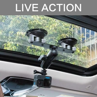 Logo/emballage personnalisés disponibles : Support de pare-brise de voiture à triple ventouse robuste avec bras d'extension pour GoPro Hero 13 12 Insta360 DJI