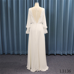 Abito <span class=keywords><strong>da</strong></span> <span class=keywords><strong>sposa</strong></span> manica lunga abito <span class=keywords><strong>da</strong></span> <span class=keywords><strong>sposa</strong></span> <span class=keywords><strong>bianco</strong></span> con stampa floreale volant abiti <span class=keywords><strong>da</strong></span> <span class=keywords><strong>sposa</strong></span> - Product Image 3