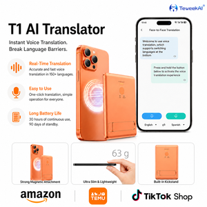 Dispositif d'interprétation IA portable mini, traducteur vocal pour vidéoconférence et transcription, fournisseur de logos personnalisés, voyages d'affaires - Product Image 1