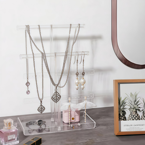 Présentoir à bijoux en acrylique poli, design minimaliste moderne, empilable, avec plateau inférieur, montage facile, écologique - Product Image 4