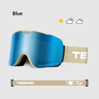 Lunettes de ski magnétiques TERROR HD cylindriques anti-buée pour enfants et femmes, avec clip pour lunettes de myopie, professionnelles pour le snowboard, lentilles en PVC et PC