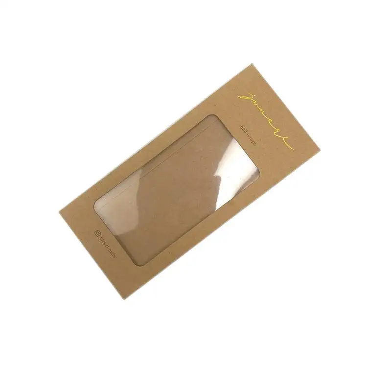 Заводская цена, напечатанный на заказ крафт-бумажный конверт для наращивания волос, упаковка наклеек для ногтей