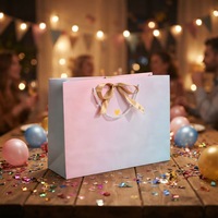 Sacs cadeaux en papier blanc rose avec poignée en ruban de soie, sacs en papier de luxe pour cadeaux de fête d'anniversaire, de mariage, emballage cadeau