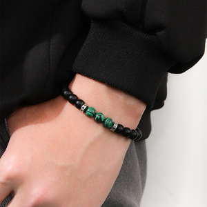Crystal <b>Beaded</b> <b>Bracelet</b> With Micro Inlaid Zircon Woven Adjustable Men's Jewelry Gift 16g Yiwu Origin - Product Image 5