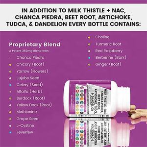 दूध थीस्ल एनएसी Chanca Piedra चुकंदर की जड़ आटिचोक Dandelion जड़-जिगर शुद्ध Detox और मरम्मत कैप्सूल प्लस TUDCA Choline और अदरक - Product Image 4