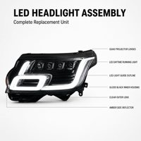 Ensemble de phares Land Rover Range Rover Autobiography 2014-17, 12V 50W, ancien modèle modifié, nouveau modèle Matrix à quatre yeux, entièrement LED