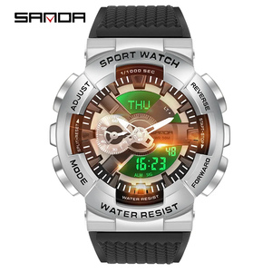 Montre Homme SANDA 9004, Dernière Marque, Nouvelle, Haut de Gamme, Nouveau Design, Prix Bas, Populaire, Meilleur Prix, Multifonctionnelle, Bracelet en Silicone - Product Image 3