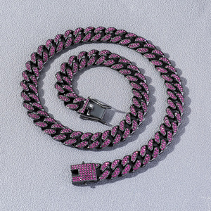 Collar Geométrico de Estilo Exagerado y Personalizado, Diseño Sencillo y Moderno, Cadena Morada de Aleación, Collar para Hombre, Joyería de Moda al por Mayor - Product Image 1