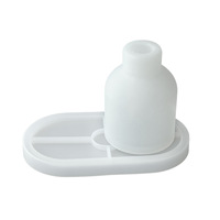 Set nampan vas Modern ramah lingkungan, dekorasi Desktop silikon cetakan bunga plester Resin DIY buatan tangan