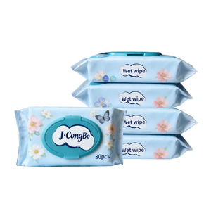 J.CongBo OEM Factory Customized 80pcs Wet <strong>Wipes</strong> Disposable Ultra Soft Scented Skin Care <strong>Baby</strong> Cleaning Wet <strong>Wipes</strong> Bulk Order - Product Image 1