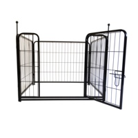 Clôture métallique pour chien, idéale pour l'extérieur, en acier tubulaire carré avec piquets de sol, parfaite pour les chiots et les petits animaux