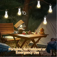 Ampoule LED SMD intelligente rechargeable par USB, RGB, à intensité variable, culot E27, télécommande, sans fil, fonctionne sur batterie, pour utilisation en jardin