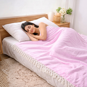 Couverture en coton de qualité export, tissu naturel doux, chaude, confortable, légère et respirante, pour lit, hiver, été, maison, hôtel - Product Image 1