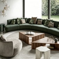Modernes Italienisches Großes Gebogenes Stoff-Sofa-Set Modulares Halbkreis-Ecksofa für Villa Wohnzimmer Wohnmöbel