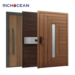 Porte d'entrée pivotante en bois massif de haute qualité RICHOCEAN, style villa française, isolation thermique, sécurité renforcée - Product Image 5
