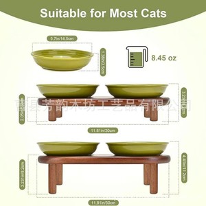 Comedero Doble de Madera para Mascotas, Elevado, para Perros y Gatos, con Forma Ovalada, Protección para la Columna Cervical - Product Image 4